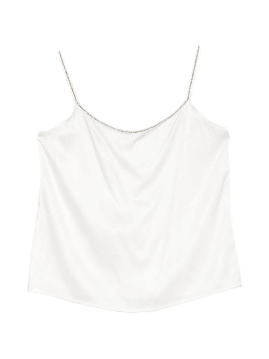 Panicale Silk 94% tank top in white