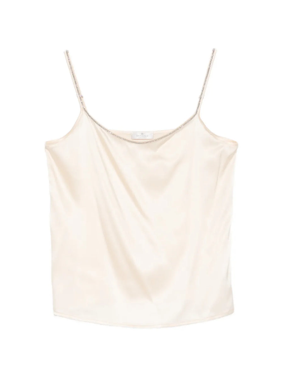 Panicale Silk 94% tank top in cream