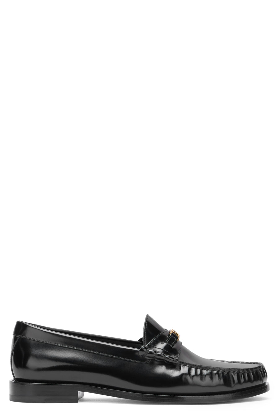 Triomphe Luco Leather Loafers Black Bull