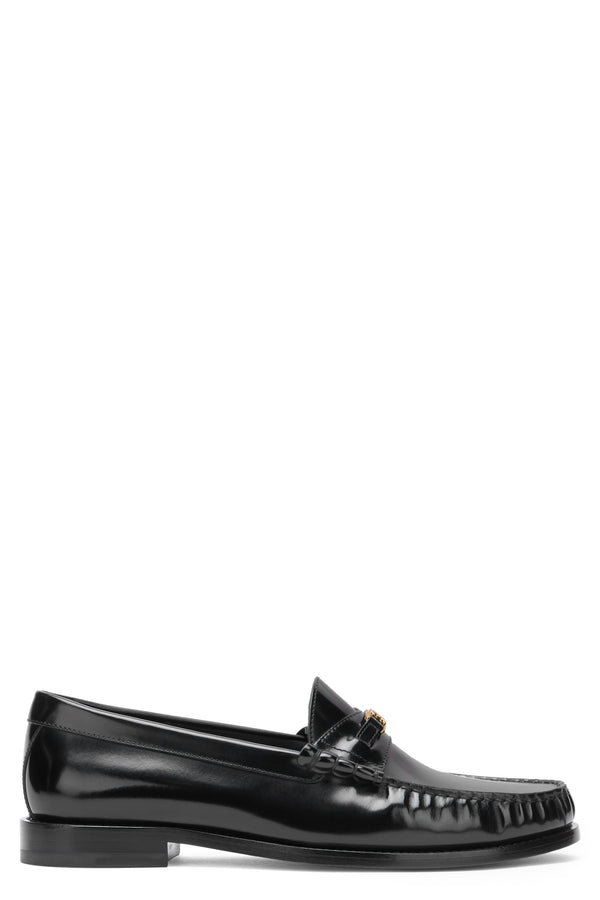 Triomphe Luco Leather Loafers Black Bull