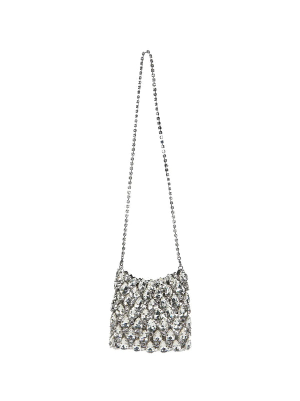 Self-Portrait Metal crossbody bag in silver
