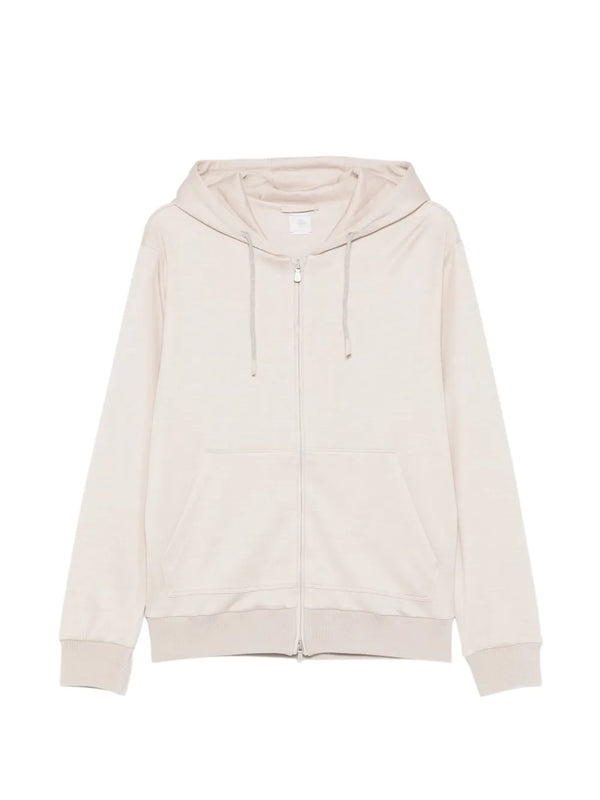 Eleventy Silk 57% hoodie in beige