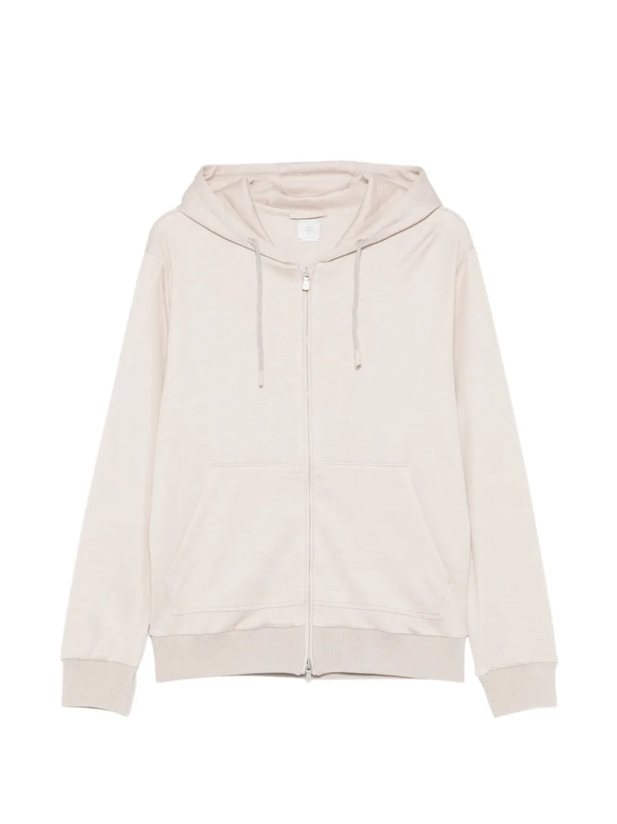 Eleventy Silk 57% hoodie in beige
