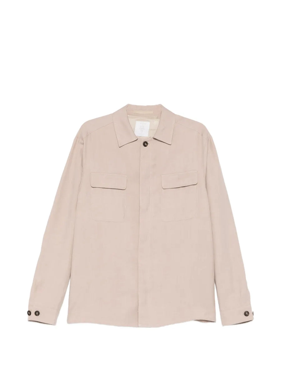 Eleventy Outer: Goat Skin 100% shirt jacket in beige
