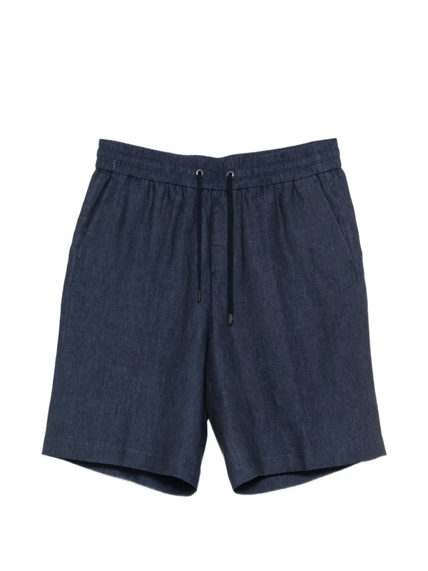 Peserico Linen 100% bermuda in navy