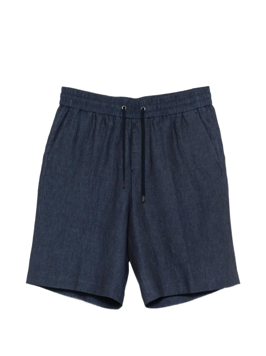 Peserico Linen 100% bermuda in navy