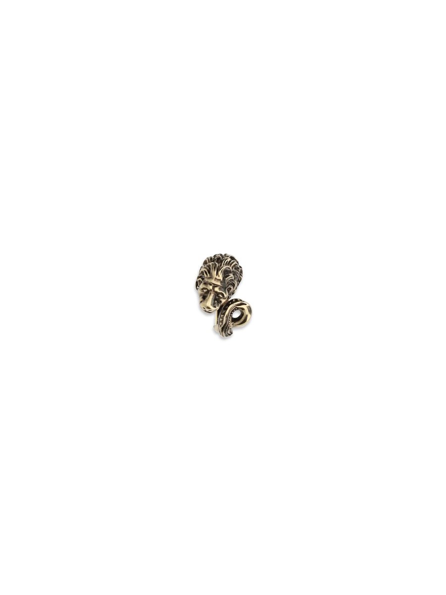 Zoomorphic Lion Head Ring Antique Brass Black Metal Rings