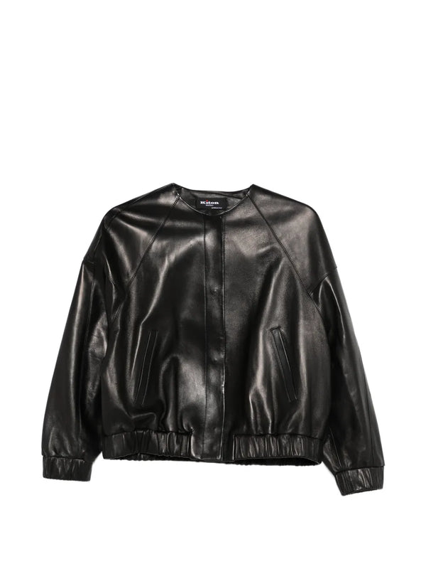Kiton Outer: Lambskin 100%; Lining: Silk 100% jacket in black