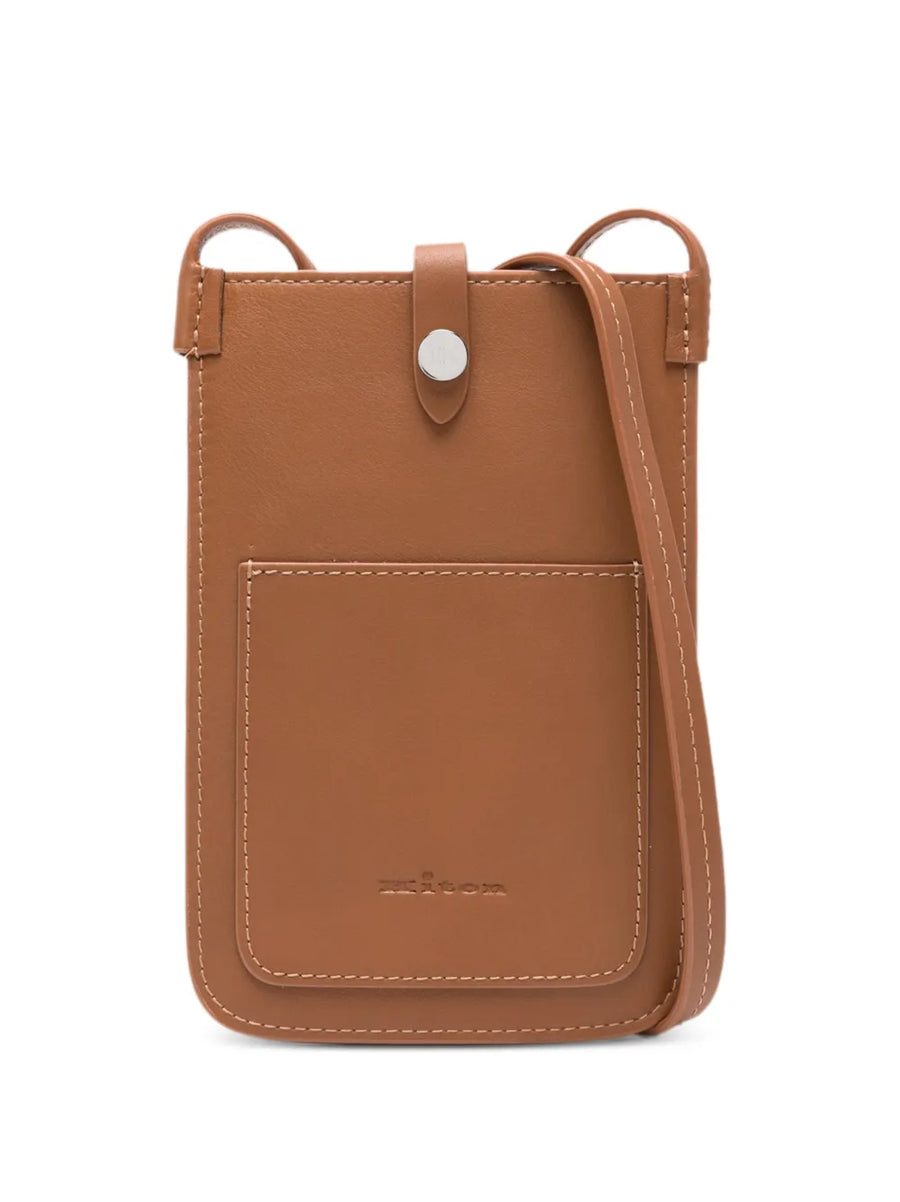 Kiton Calf Leather 100% card case in brown