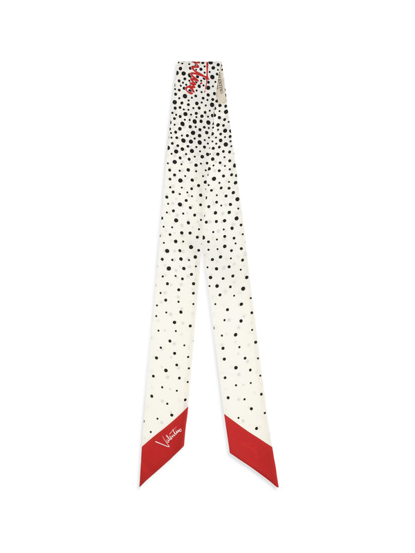 Valentino Garavani 100% Silk scarf in white