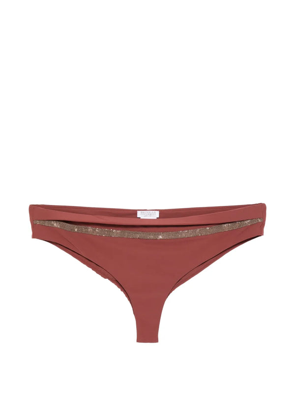 Brunello Cucinelli Polyamide 75% bikini bottoms in rust