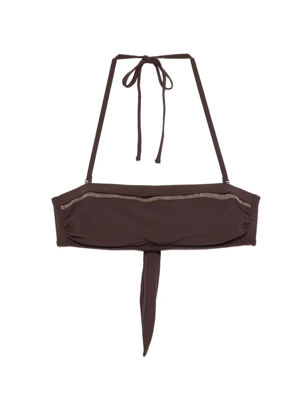 Brunello Cucinelli Polyamide 75% bikini top in brown
