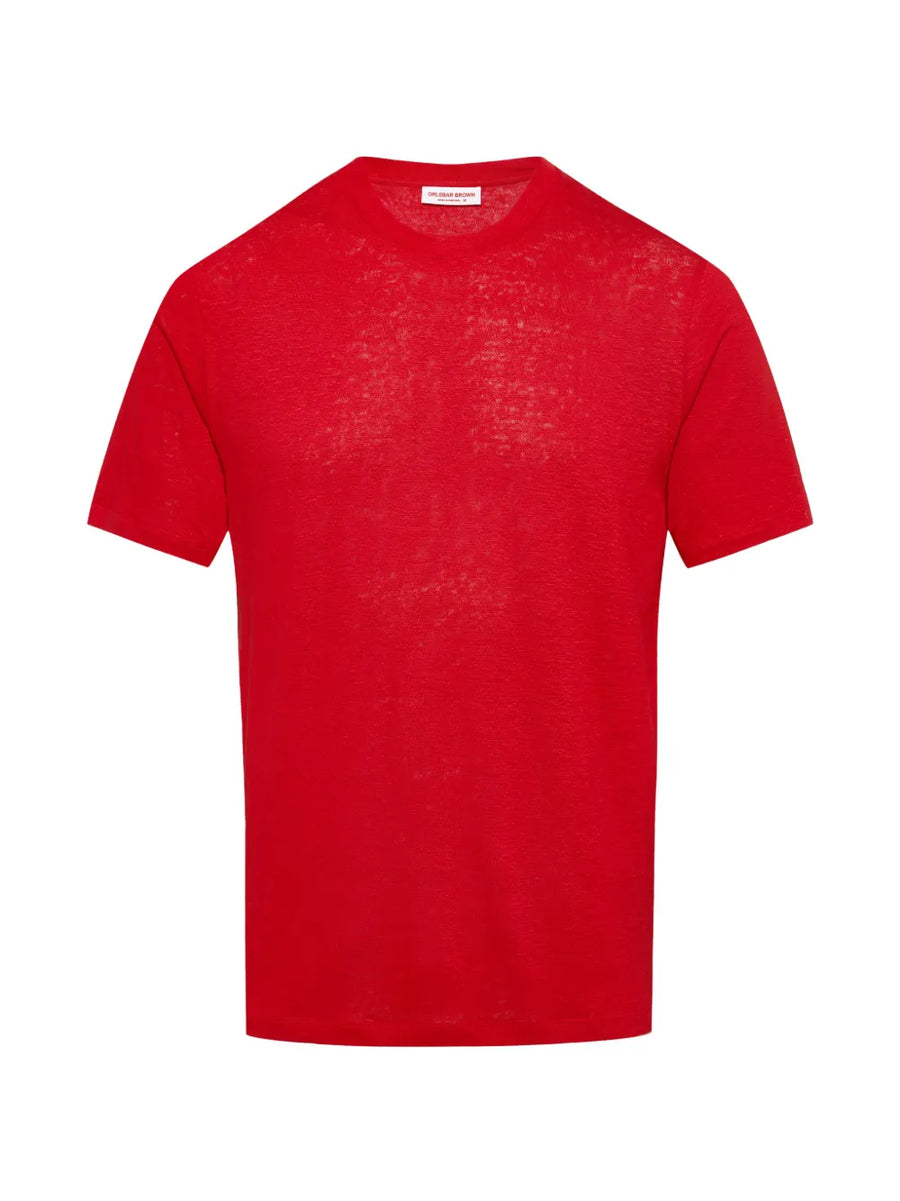 Orlebar Brown Linen 96% t-shirt in red