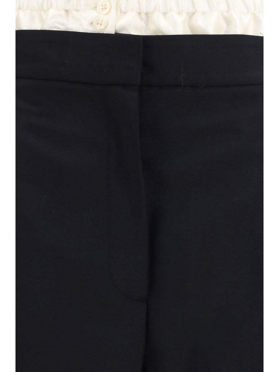 Pants Tailored Wool Black Fleece (ovis Aries) Trousers