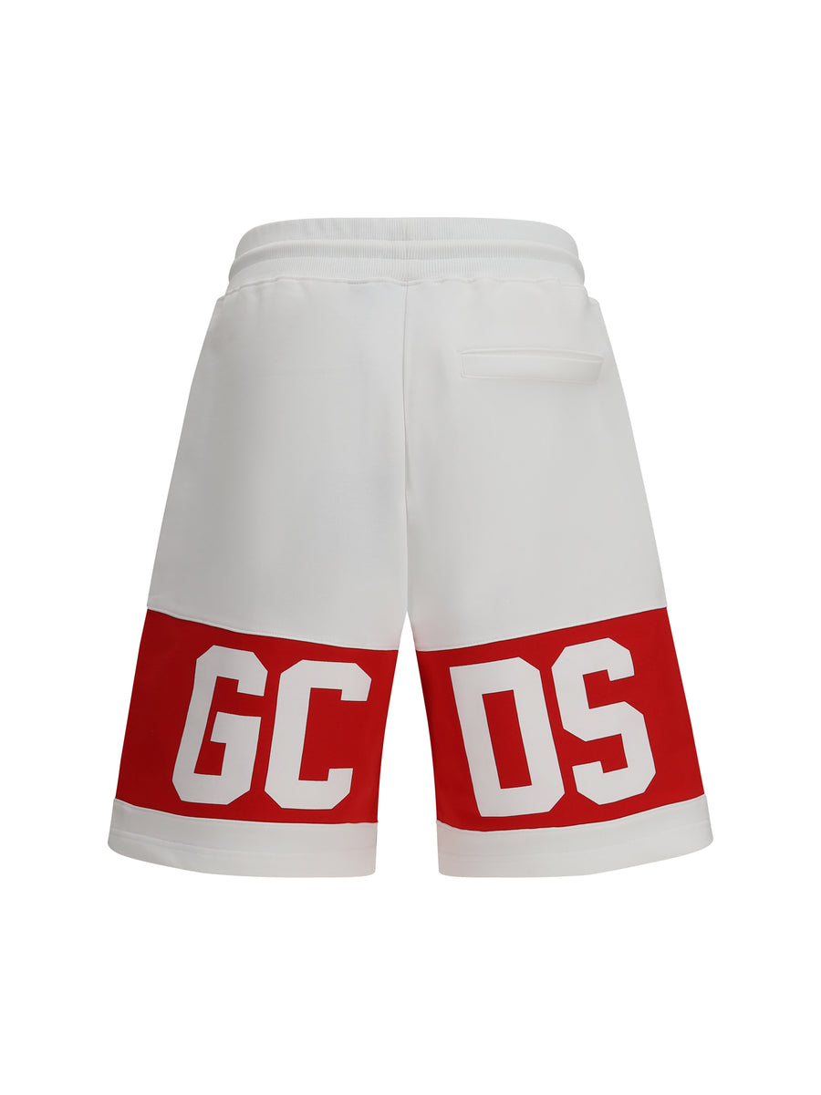 Sweat Shorts Band Logo Optic White-Red White/red Cotton Bermuda