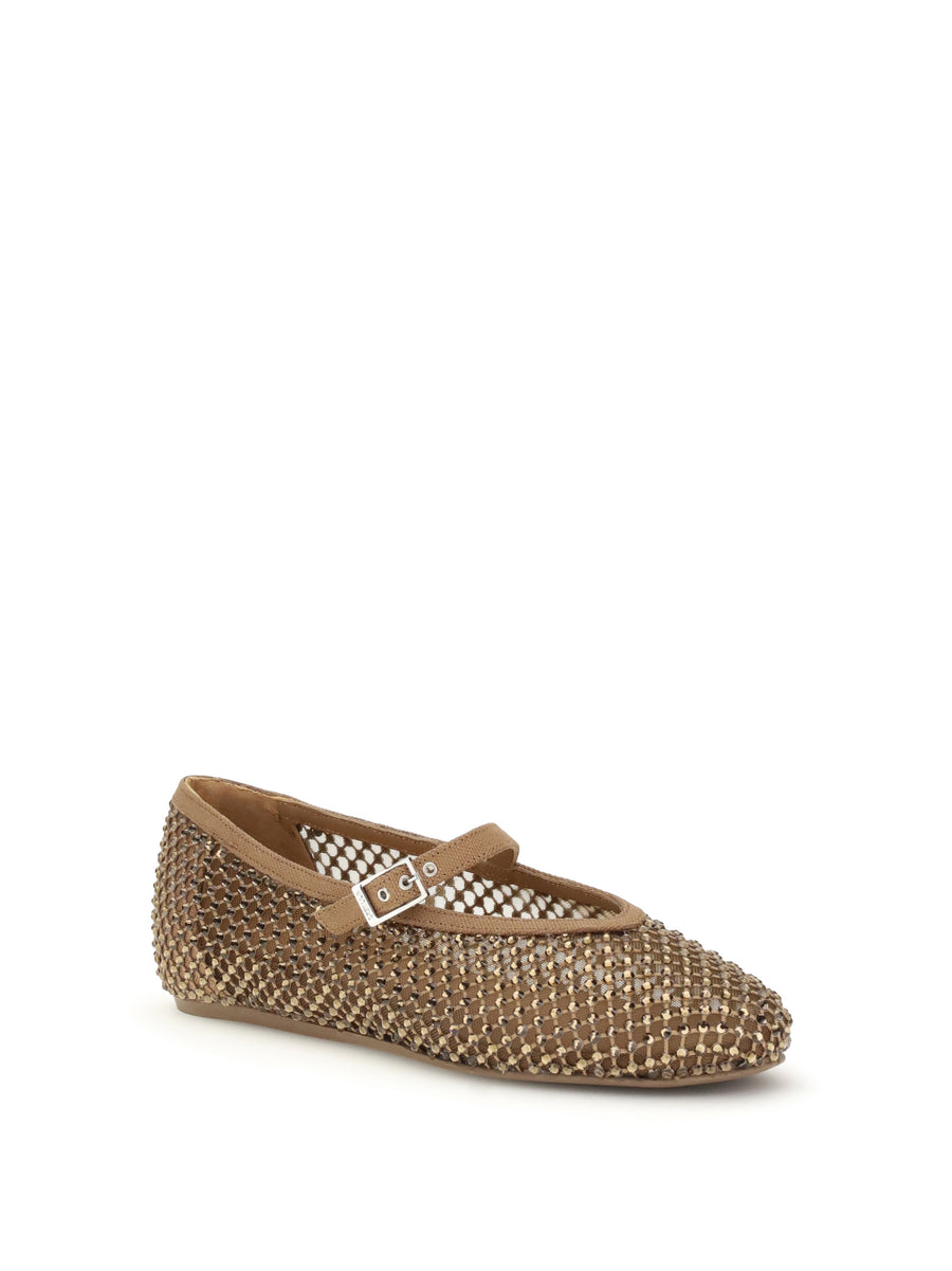 Ballerina Flats Gilda Mesh Brown Nylon Shoes