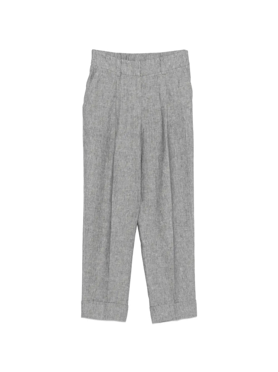 Peserico Outer: Linen/Flax 100%; Lining: Acetate 61% trousers in grey