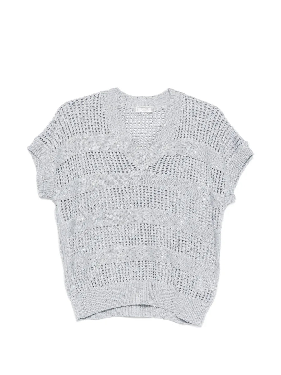 Peserico Cotton 98% sweater in light blue