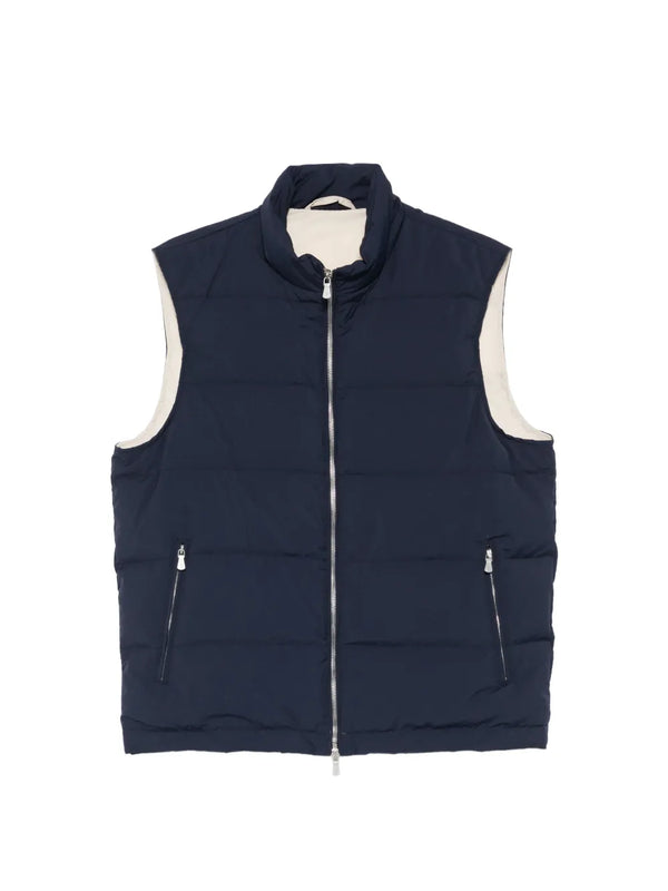 Eleventy Wool 64% gilet in navy