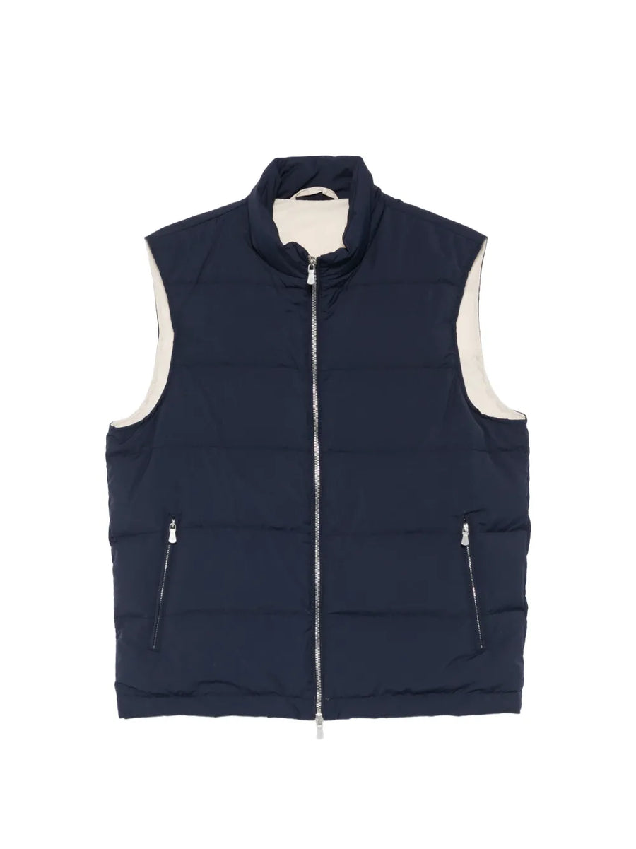 Eleventy Wool 64% gilet in navy
