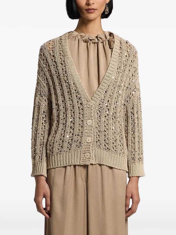 Peserico Cotton 100% cardigan in beige
