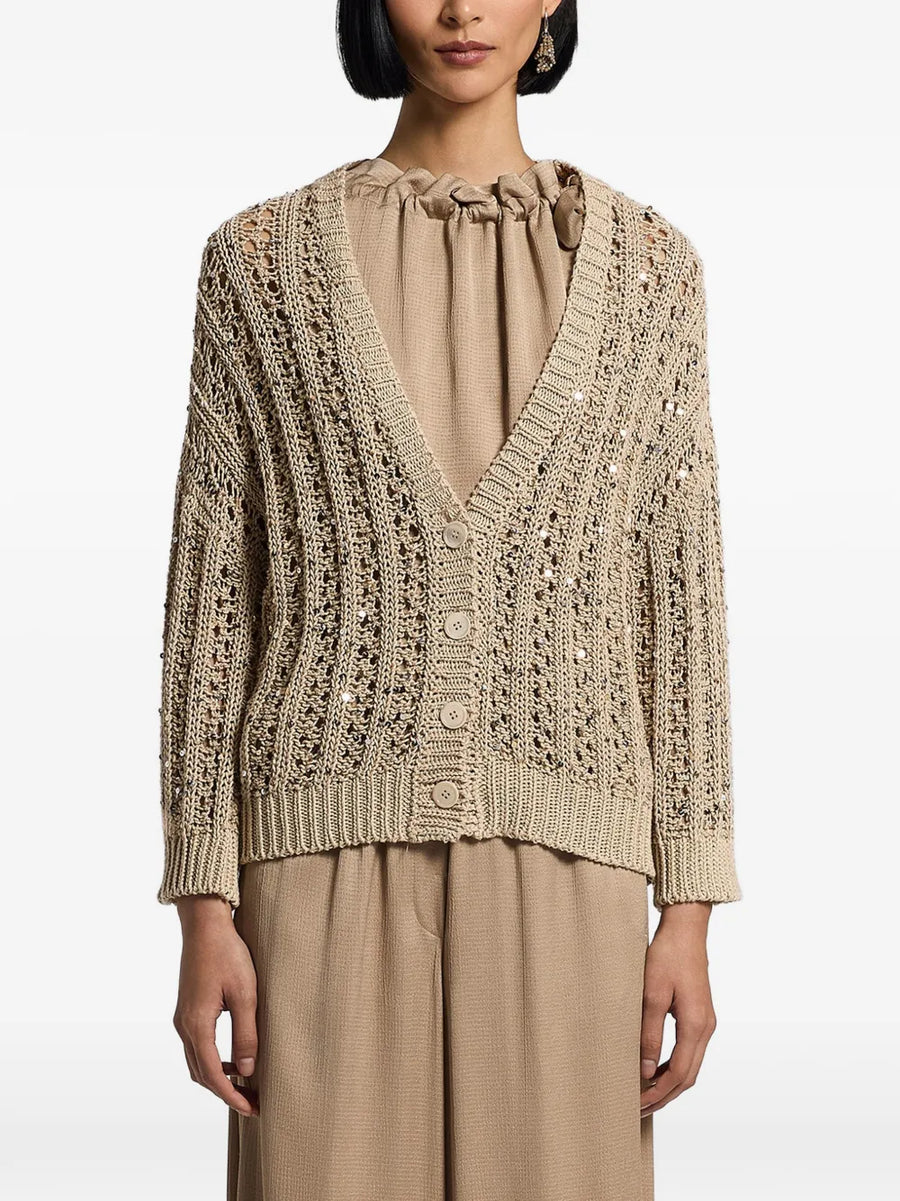 Peserico Cotton 100% cardigan in beige