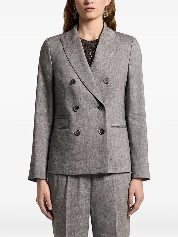 Peserico Outer: Flax 56% blazer in gray