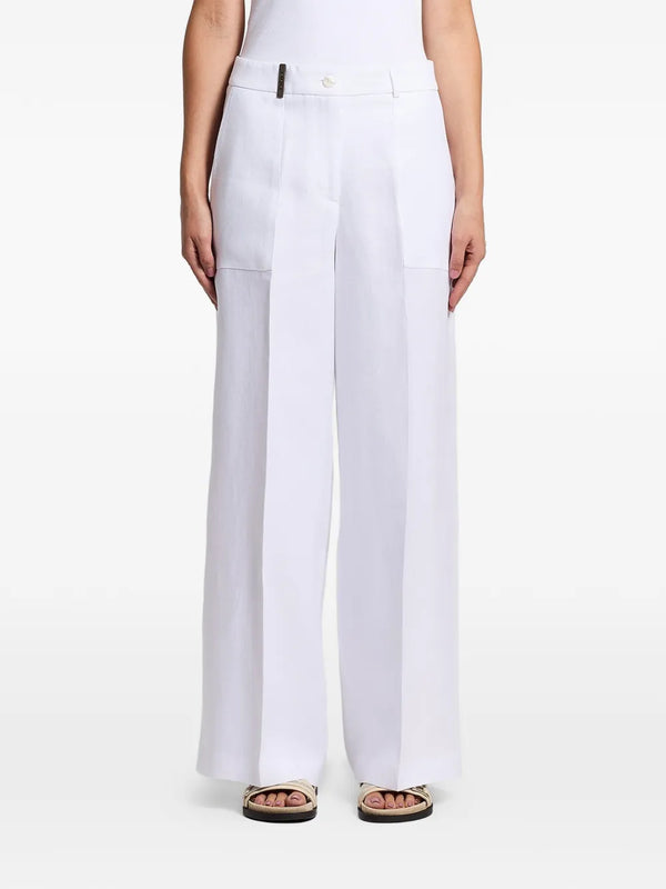 Peserico 100% Linen trousers in white