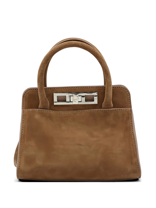 Fabiana Filippi Calf Suede 100% top handle bag in tan
