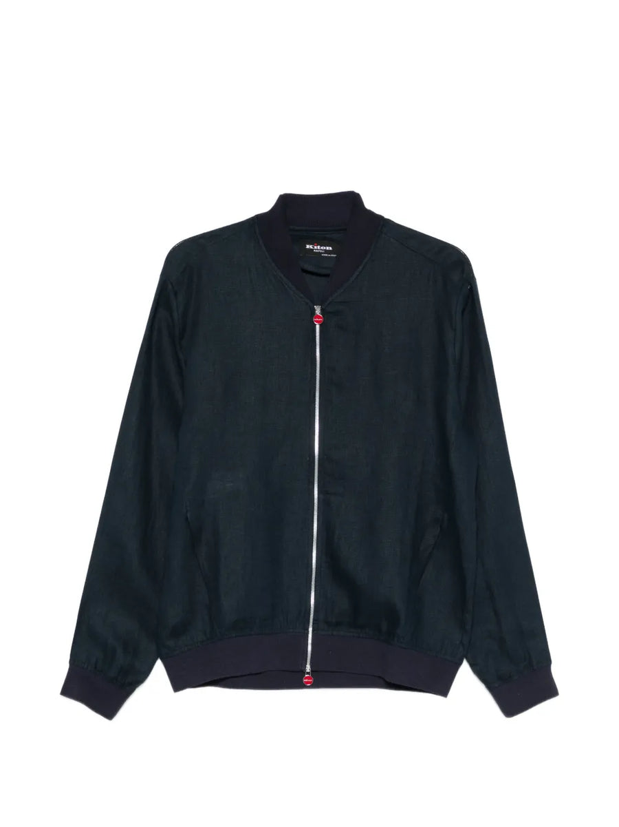 Kiton Linen 100% jacket in dark blue