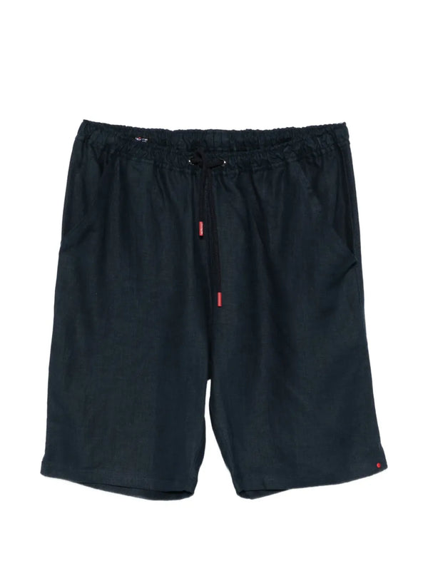 Kiton Linen/Flax 100% shorts in navy