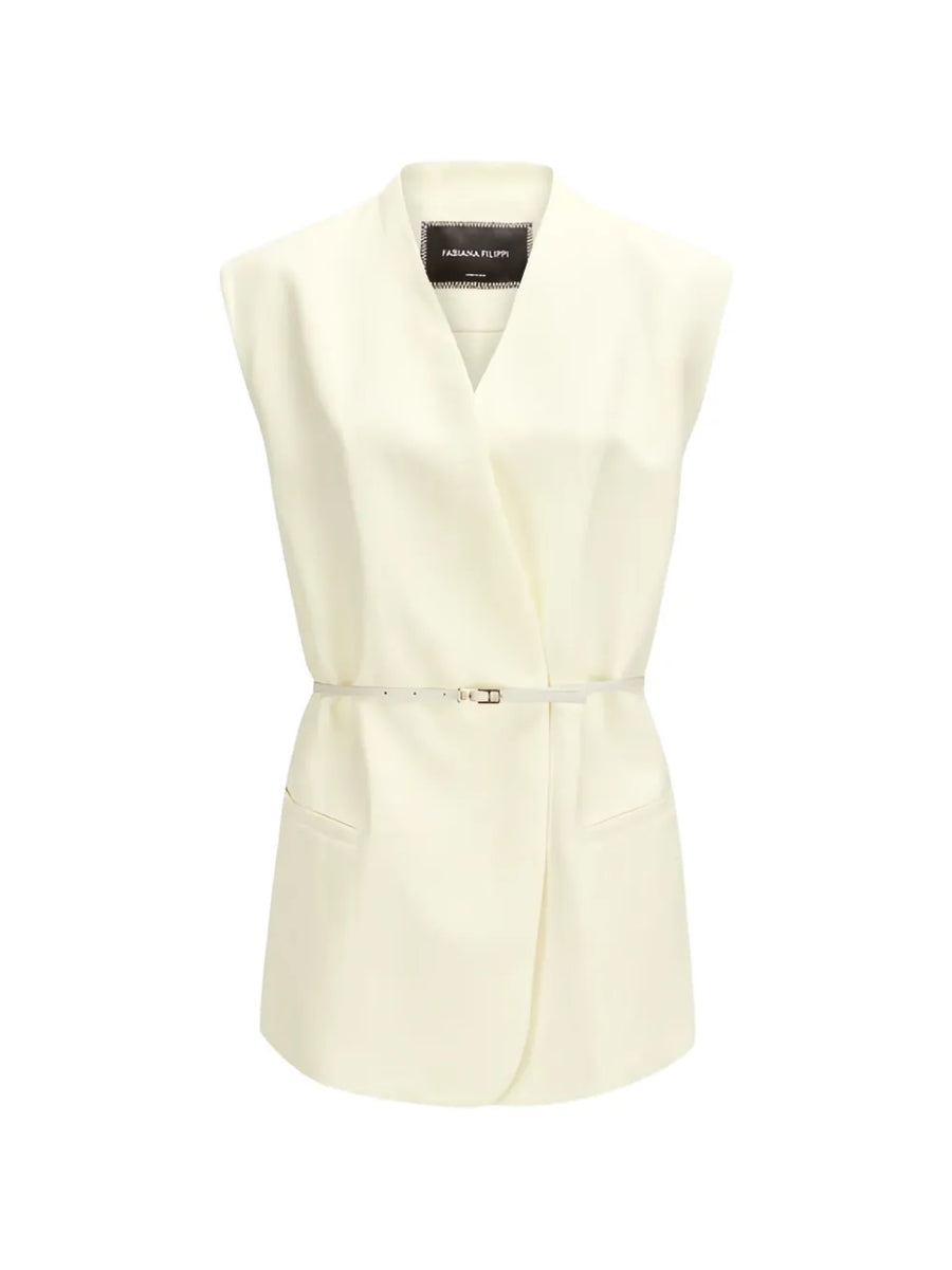 Fabiana Filippi Viscose 64% jacket in cream