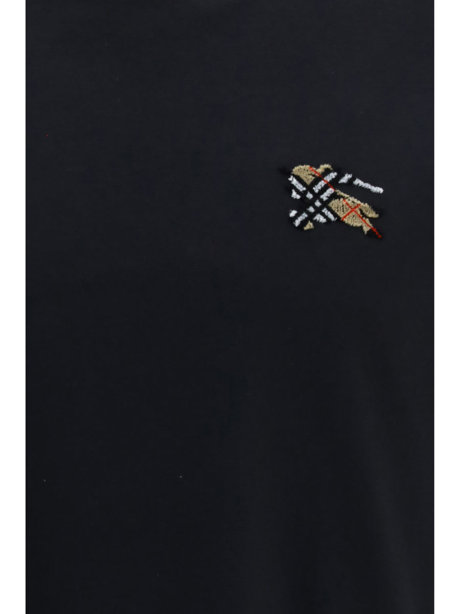 T-Shirt Embroidered Logo Cotton Black T-shirts