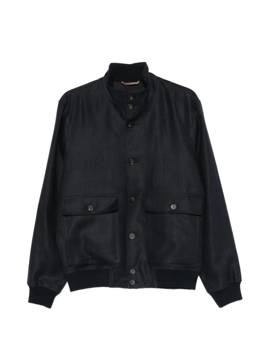 Peserico Outer: Linen 100% jacket in black