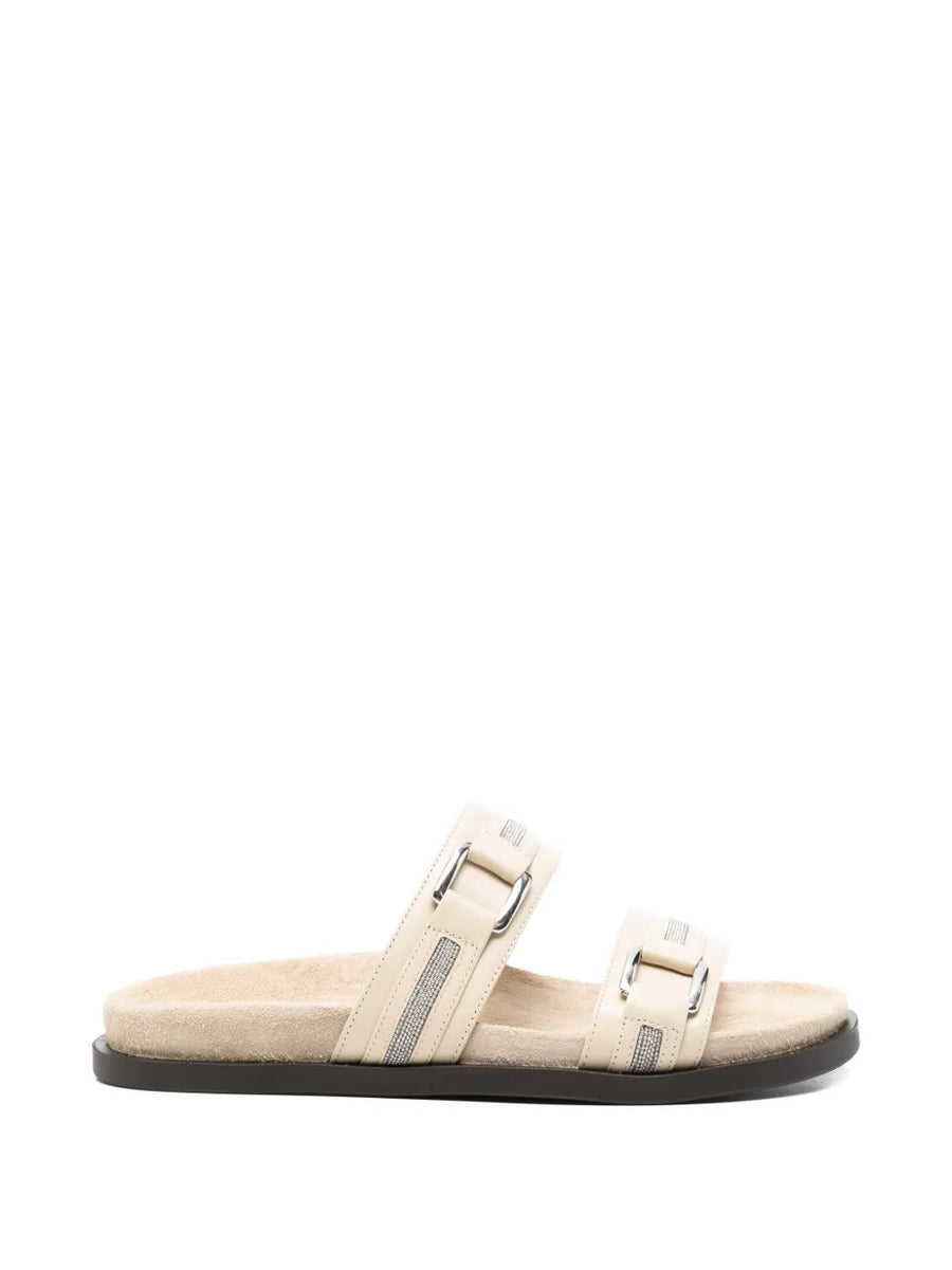 Peserico Outer: Calf Leather 100% sandals in beige
