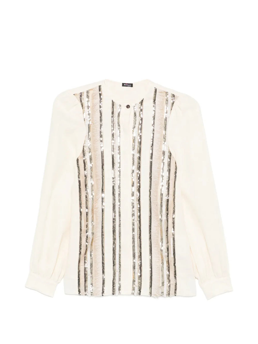 Kiton Linen 100% blouse in off-white
