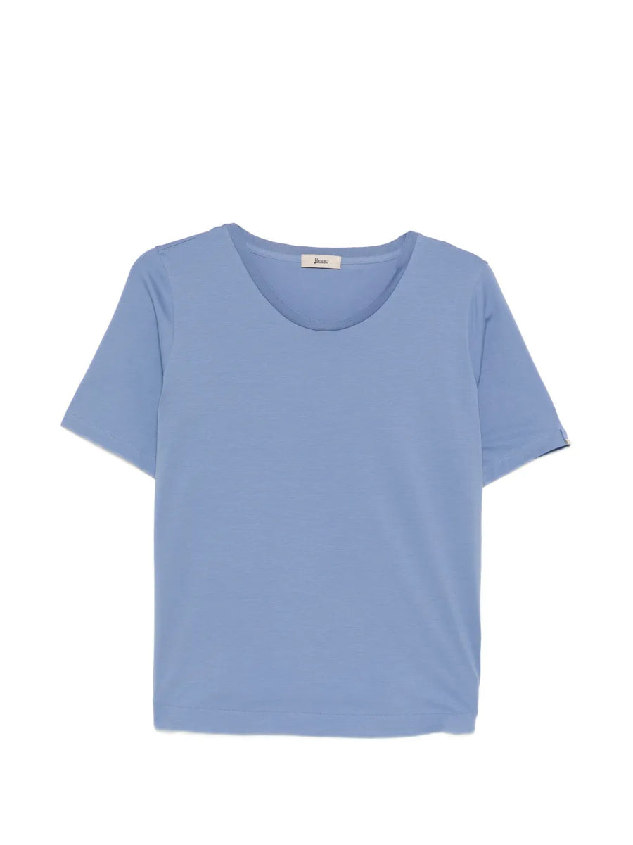 Herno Cotton 92% t-shirt in periwinkle blue