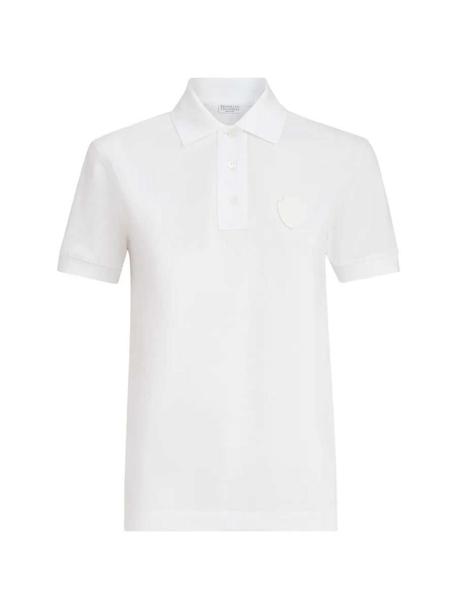 Brunello Cucinelli Cotton 95% polo shirt in white