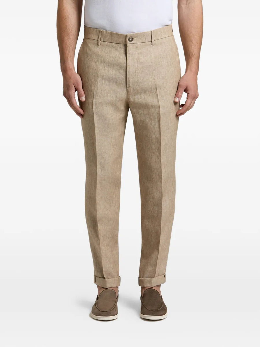Peserico 100% Linen trousers in beige