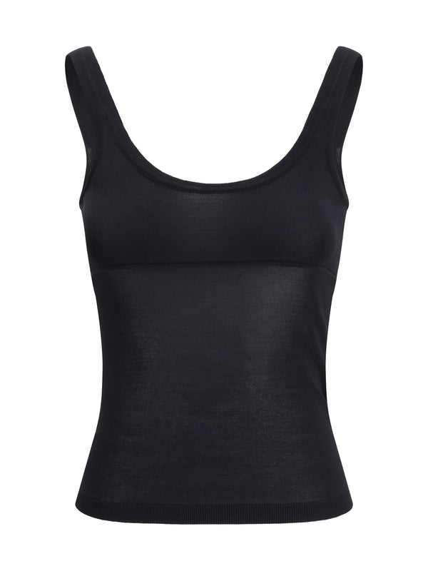 Max Mara 92% Viscose tank top in black