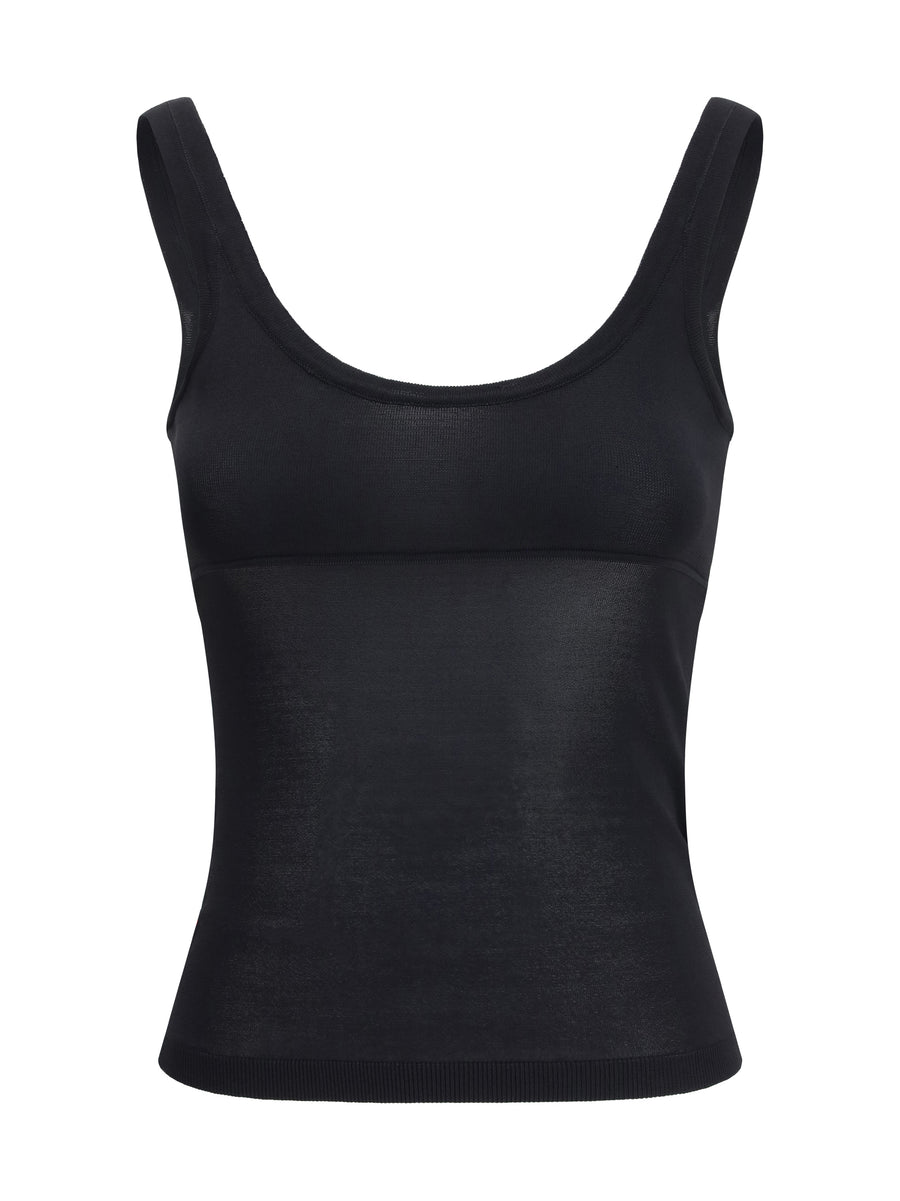 Max Mara 92% Viscose tank top in black
