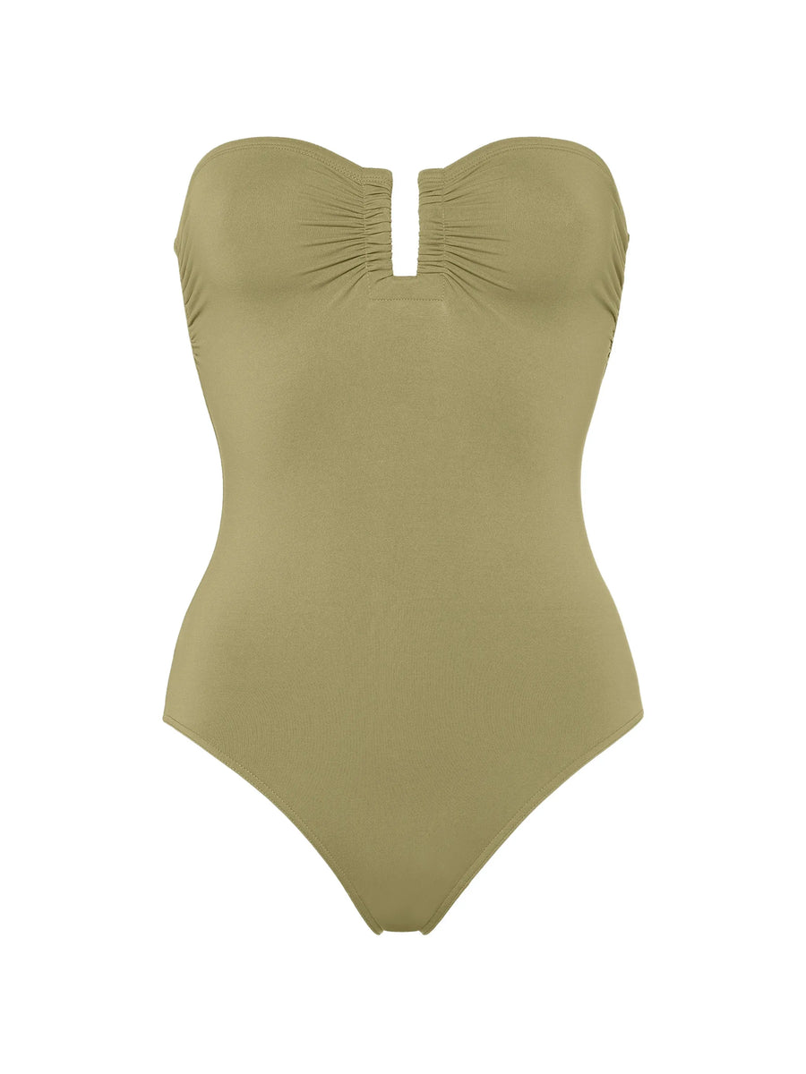 Eres Outer: Polyamide 84% one-piece swimsuit in olive