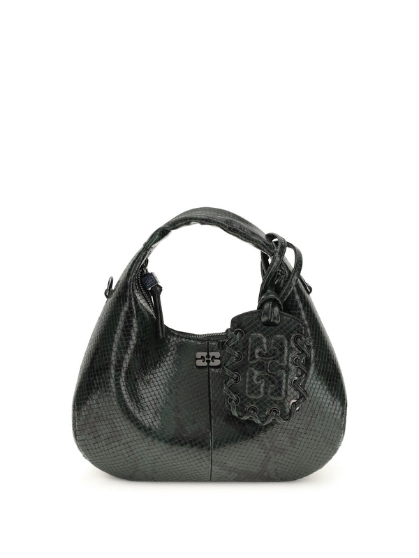Ganni 52% Recycled Polyester shoulder bag in green