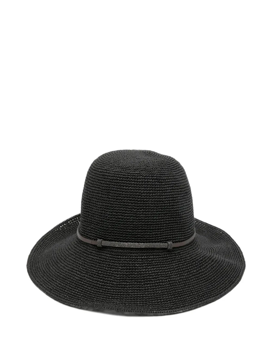 Peserico Paper 80% sun hat in black