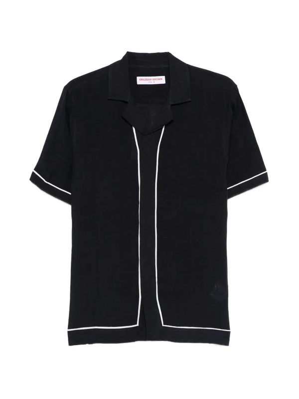 Orlebar Brown Linen/Flax 100% shirt in black