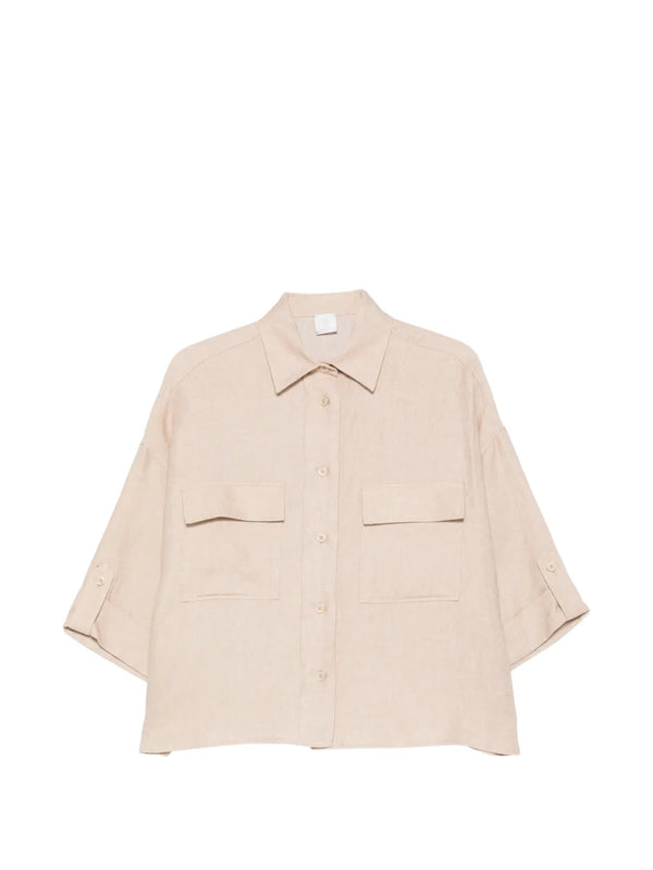 Eleventy Linen/Flax 73% shirt in beige