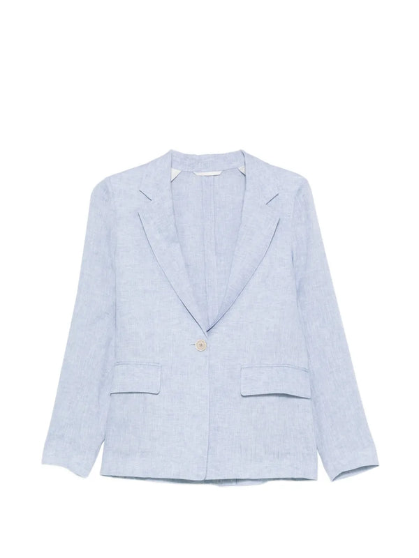 Peserico Outer: Linen 100% blazer in light blue