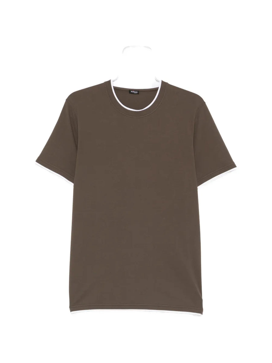 Kiton Cotton 100% t-shirt in brown