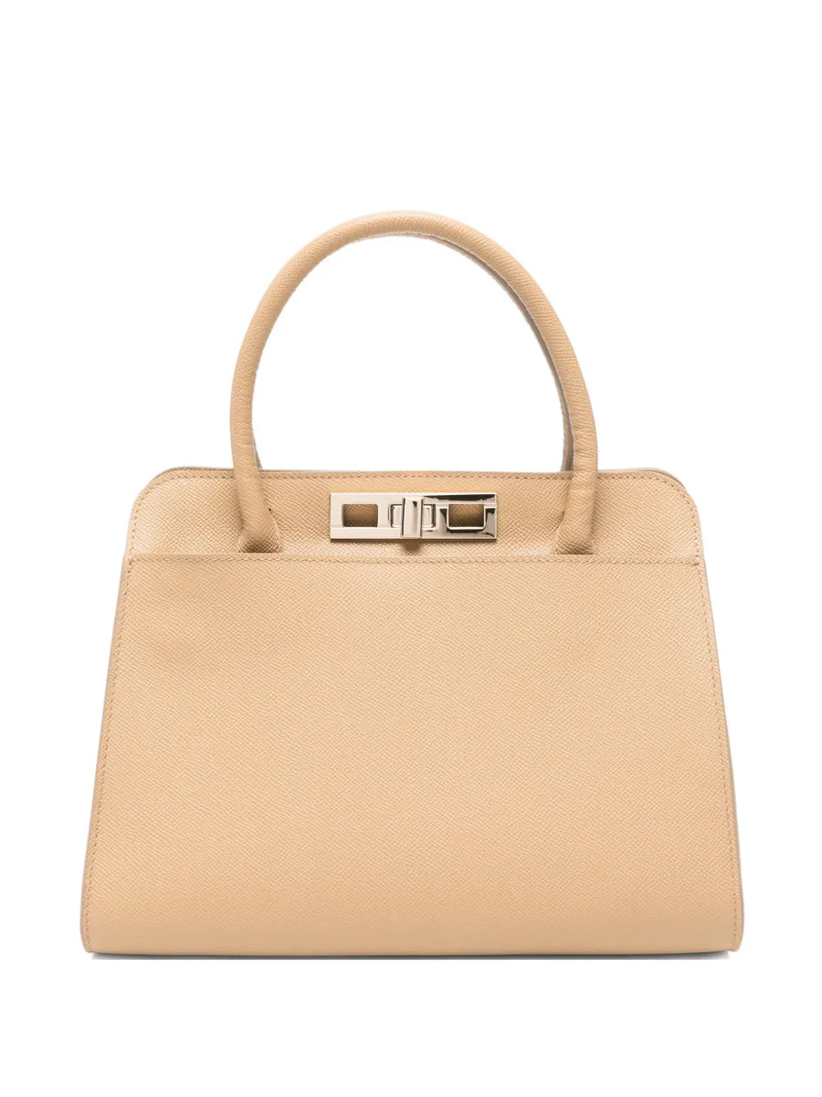 Fabiana Filippi Calf Leather 100% top handle bag in beige
