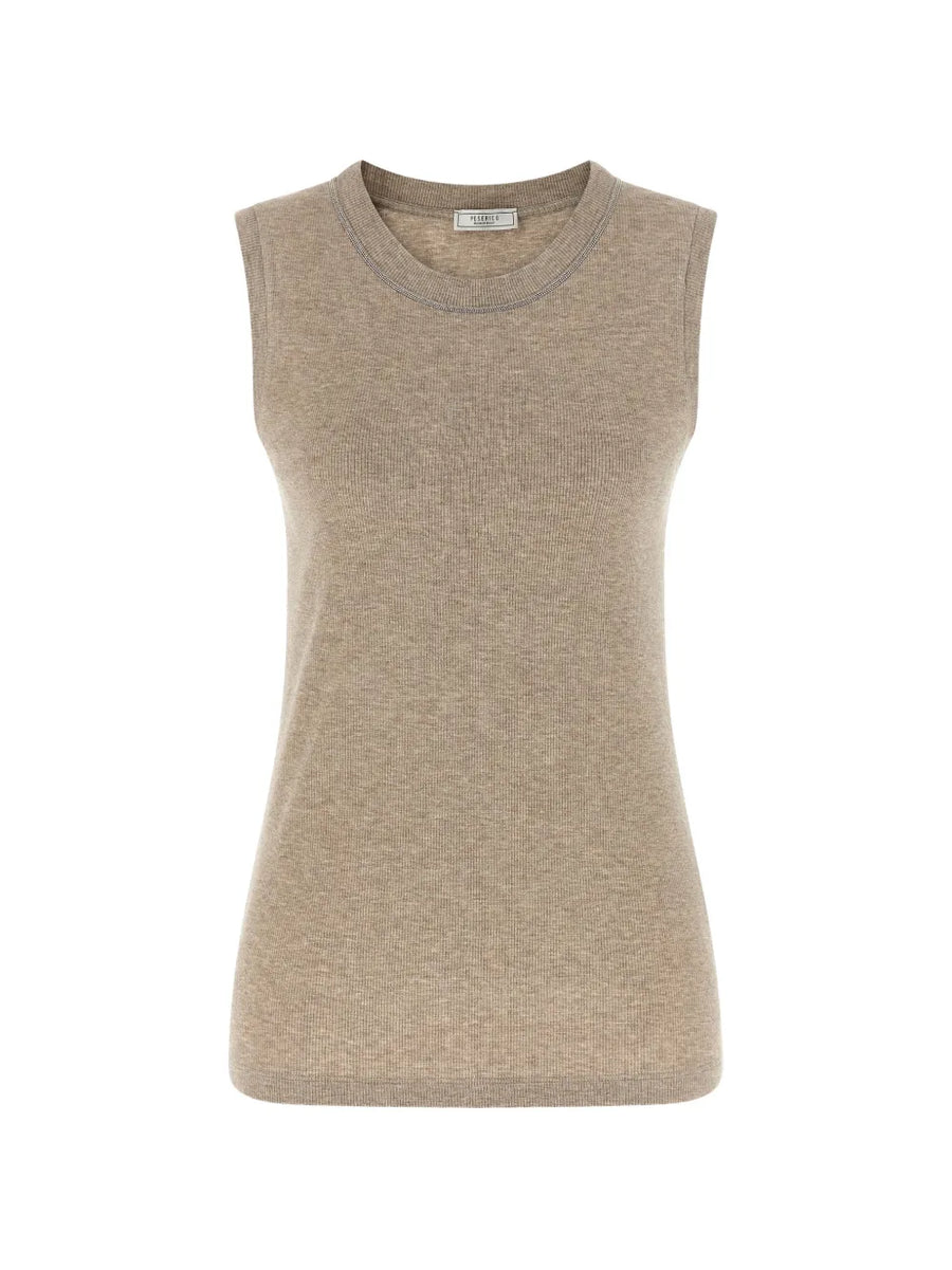 Peserico Viscose 95% tank top in beige